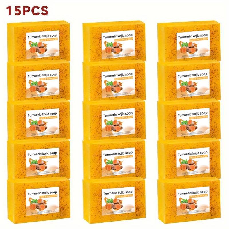 Turmeric Lemon Soap Bar, 15pcs set Natural Handmade Soap Bar Soft Cleanser, Moisturizing Cleansing Body Wash Soap for All Skin Types, Ideal Gift for Women & Men