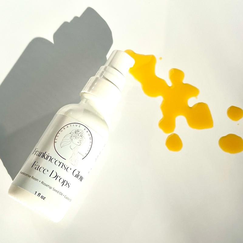 Frankincense Resin Glow Face Drops | Face Oil Serum | Rosehip Seed Oil + Frankincense Resin Infused Oil + Castor Oil | Natural Skincare for a Youthful, Radiant Glow