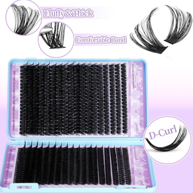 Eyelash Extension Kit, 1 Set Including Eyelashes & Glue & Glue Remover & Cleaning Tools & Headband & Wrist Strap & Eyelash Brush, Eye Makeup Tool, Christmas Gift