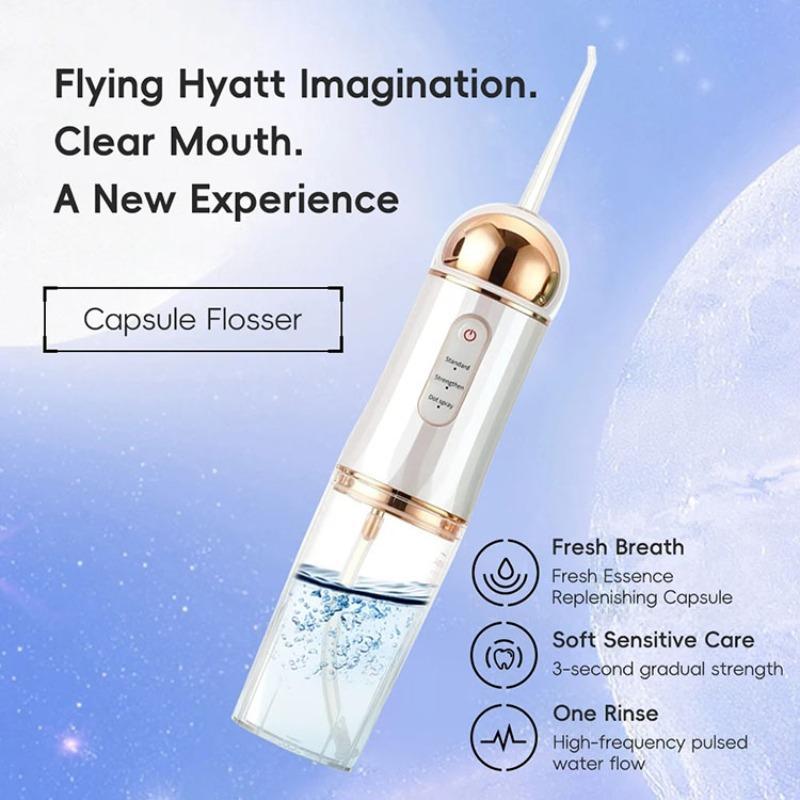 Portable Rechargeable Water Flosser, Christmas Gifts Fall Gifts, 1 Box Waterproof Teeth Cleaner with 4 Jet Tips, Electric Teeth Cleaner, Oral Irrigator for Home & Travel, Winter Gift, Christmas Gift