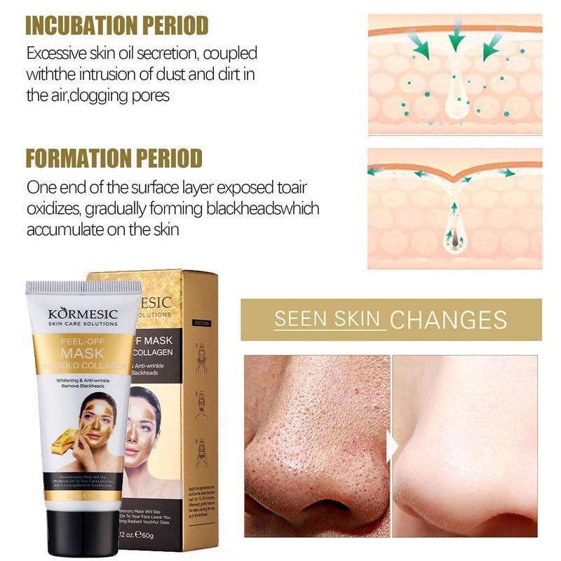 [+5$ Get 2Pcs] Gold Peel-Off Face Mask, for all skin types,Blackhead Remover Face Mask, Anti-Wrinkle Mask