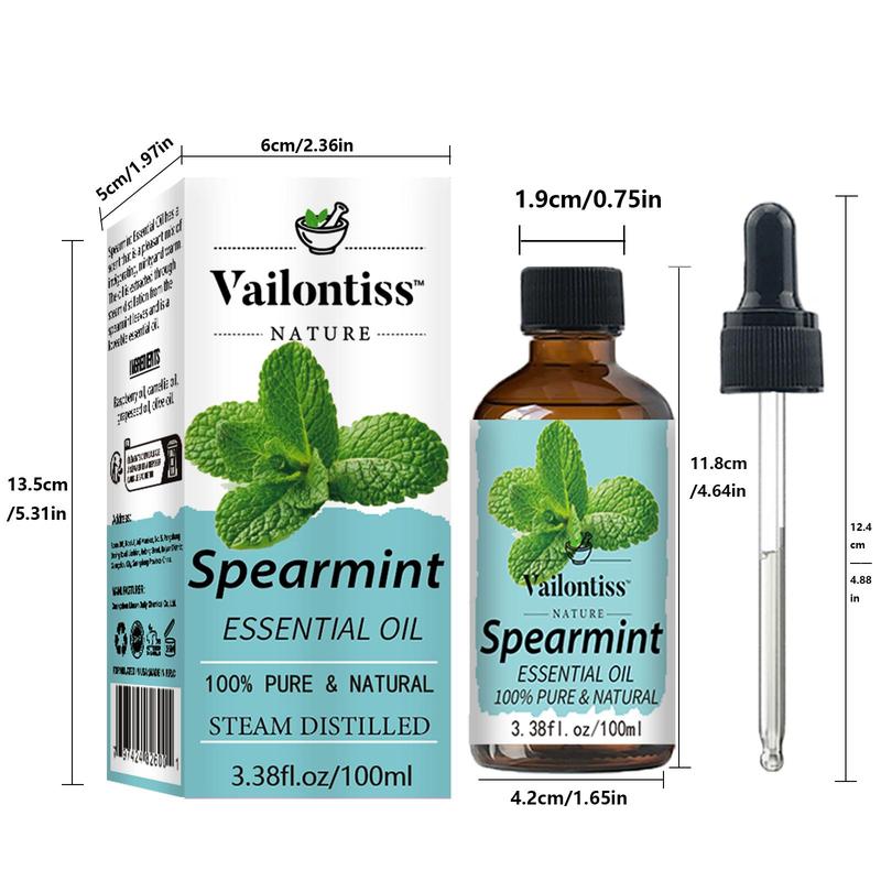 Spearmint Essential Oil, 1 Box Natural Essential Oil for Massage, Comfort Bath & Body Care Product for Home Use, Spa, Yoga, Massage, Bath