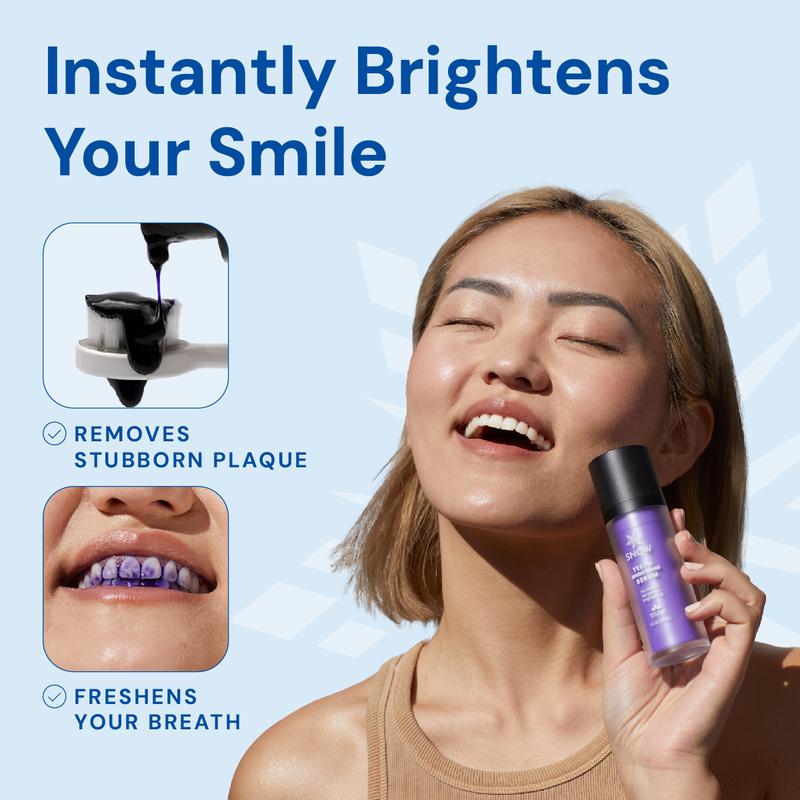 SNOW Teeth Brightening Purple Serum | Gentle & Enamel Safe Instant Brightening for Brighter Smile | Dental Care, Hygiene, & Tooth Care Oral Whitening