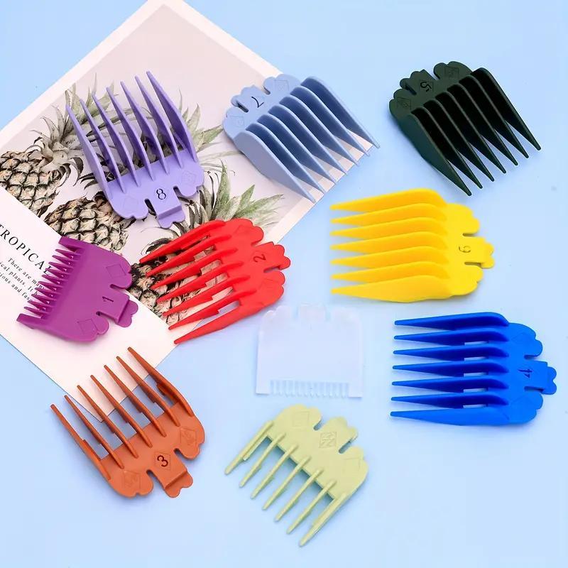 Hair Clipper Guide Comb, 10pcs Colorful Multifunctional Electric Clipper Limit Comb, Professional Heatless Styling Tools