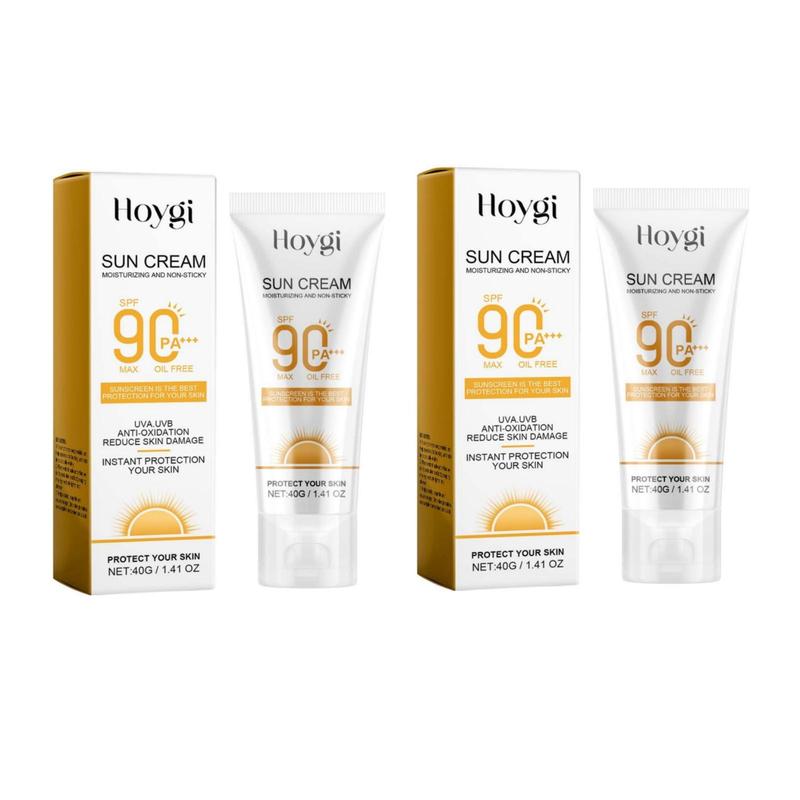 Sunscreen Cream, 2 Counts set Moisturizing Sunscreen, Sunscreen with Orange Packaging, Hydrating Sunscreen, Long Lasting Sunscreen, Skin Care Product for Men & Women