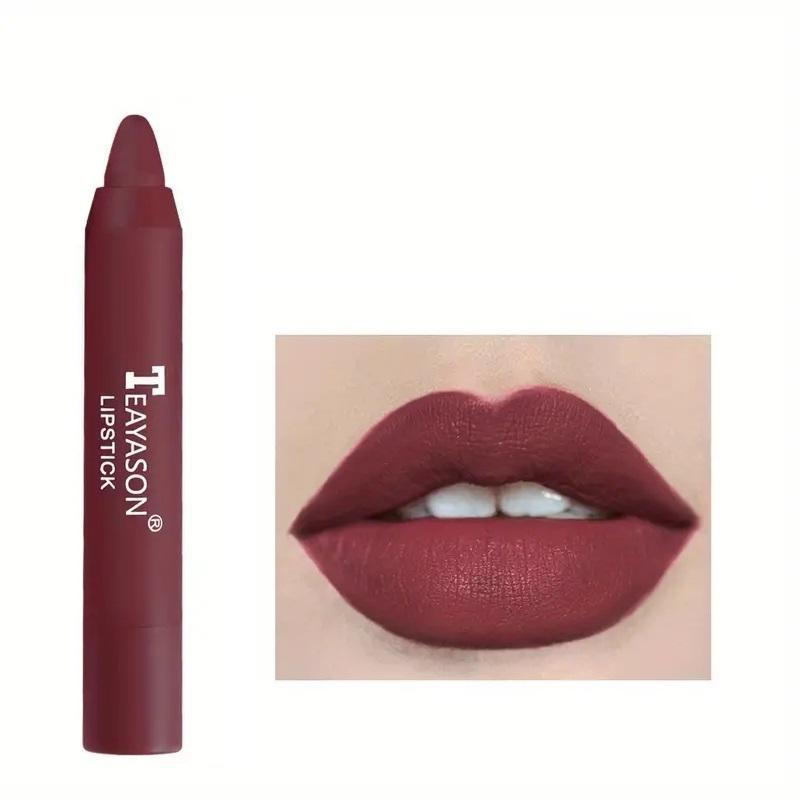 Long Lasting Matte Lipstick, 2 Counts set Water Proof Velvet Matt Finish Lip Crayon, Easy Coloring Lip Sticks, Lip Stain, Sweat Proof Moisturizing Matte Lipstick, Makeup Products, Christmas Gift