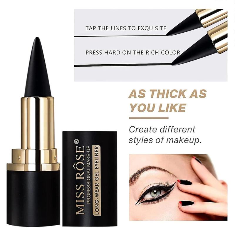 Lightly Gel Eyeliner, 2 Counts set Quick Drying Eyeliner, Easy To Apply for Eye Makeup, Professional Daily Makeup Accessories, The Effect Varies According To Skin Tone, Need To Set Makeup To Prevent Smudge, Christmas Gift