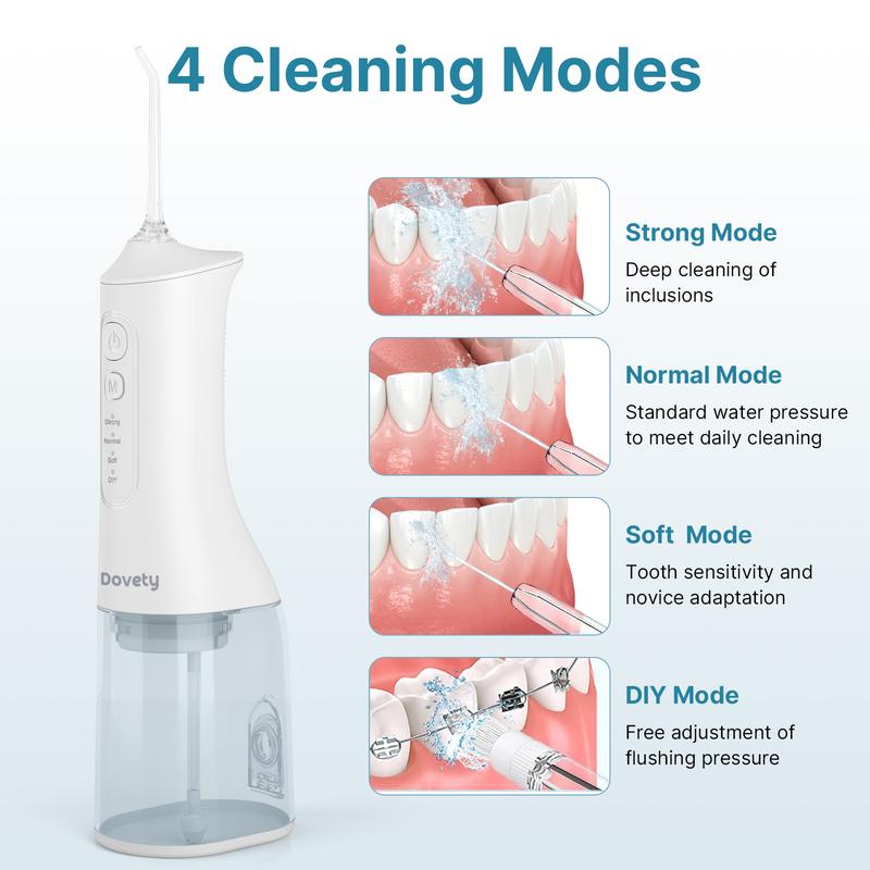 Dovety Water Flosser for Teeth,DIY,6 Tips,300ML Tank,IPX7 Waterproof,Rechargeable Portable Oral Irrigator,Brace Care,For Home Travel,Christmas Gift Thanksgiving Gift