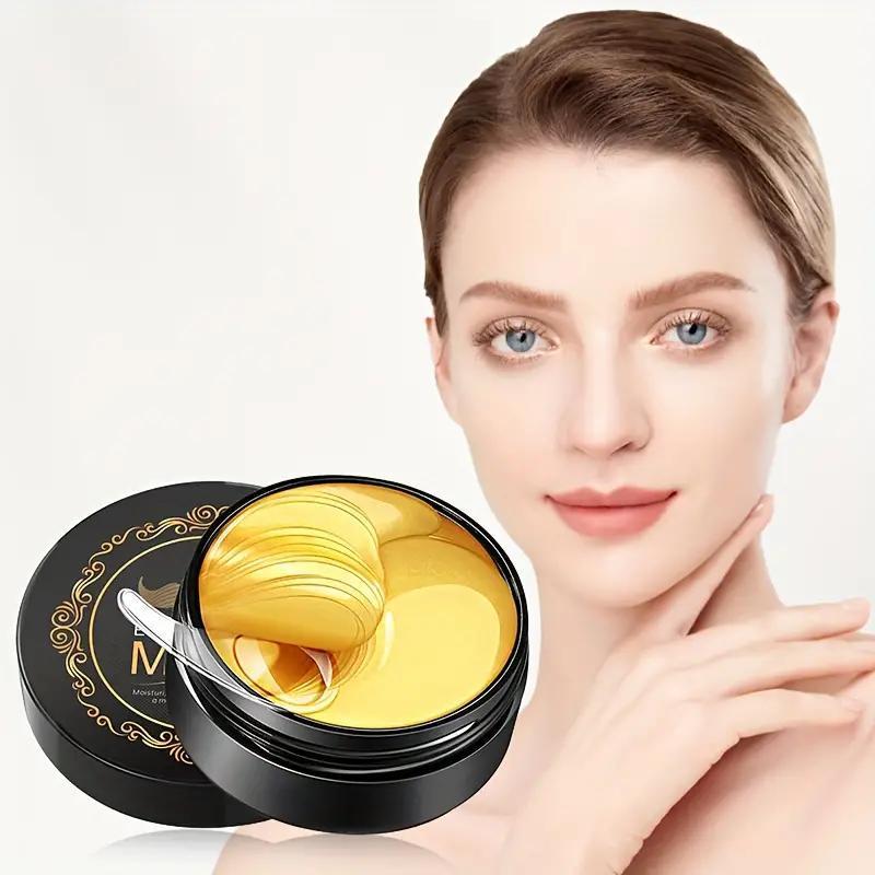 24k Gold Eye Mask, 1 Box Moisturizing & Firming Eye Care Mask, Hydrating Eye Care Product for Women & Men, Suitable for All Skin Types