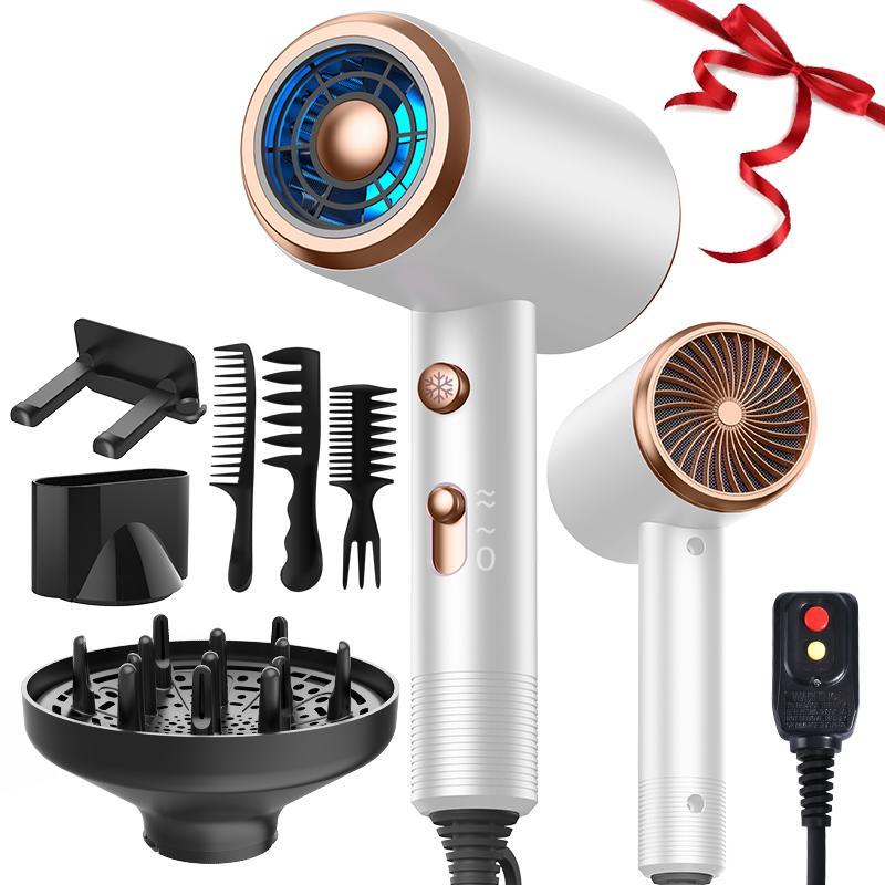 Heating & Cooling Hair Dryer Kit, 2 Speeds Powerful Hair Dryer with Comb and Hair Dryer Diffuser, Lightweight Hair Care Products Suitable for Straight and Curly Hair, Blow Dryer, Hair Style Hair Products, Christmas, Christmas Gift