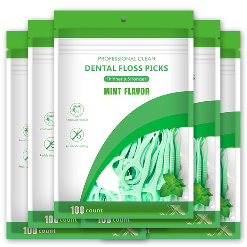 Convenient Mint Fresh Breath Floss Picks, 1 Set Mouth Cleaning Oral Care Product for Fresh Breath, Dental Care Product