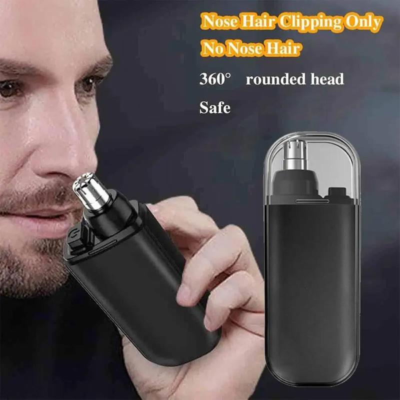 Nose Hair Trimmer USB Charging Dual-Edge Blades Electric Portable Men Mini Nose Hair Trimmer Face Care Kit Tools 7000 RPM Clipper Epilator Hair Removal