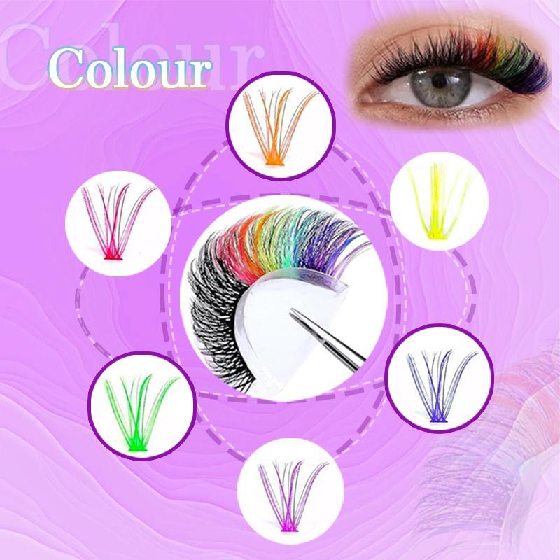 Mixed Size Individual False Eyelashes with Lash Applicator Tools, 1 Box Multicolored Natural Curl Eyelash Extensions Kit, Eye Makeup Product for Women & Girls, Lash Clusters Kit