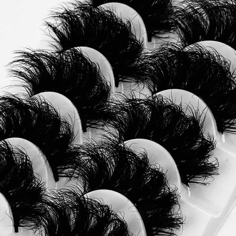 5 Pairs Fluffy False Eyelashes, Curly Faux Cluster Lashes, Full Volume Eyelash for Lashes Extensions, Volumized False Eyelashes, Christmas Gift