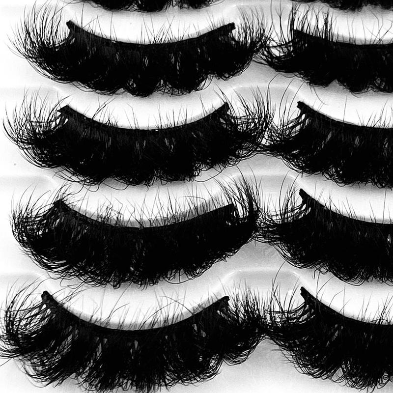 5 Pairs Fluffy False Eyelashes, Curly Faux Cluster Lashes, Full Volume Eyelash for Lashes Extensions, Volumized False Eyelashes, Christmas Gift