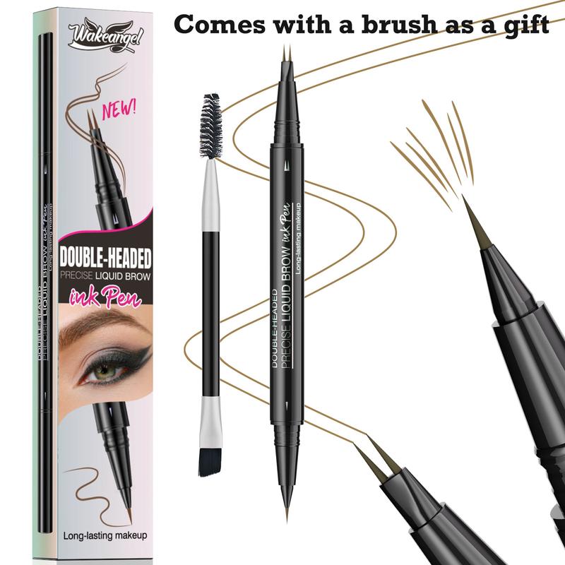 High-Precision Curved Eyebrow Pen - Create Natural Hair-Like Brows, 2-in-1 Dual-Ended Eye Brow Pencils, Waterproof Makeup tool, Flawless Cosmetic Gift