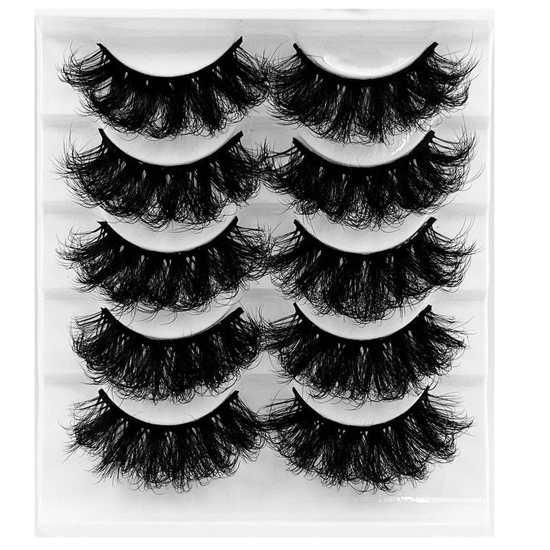 5 Pairs Fluffy False Eyelashes, Curly Faux Cluster Lashes, Full Volume Eyelash for Lashes Extensions, Volumized False Eyelashes, Christmas Gift