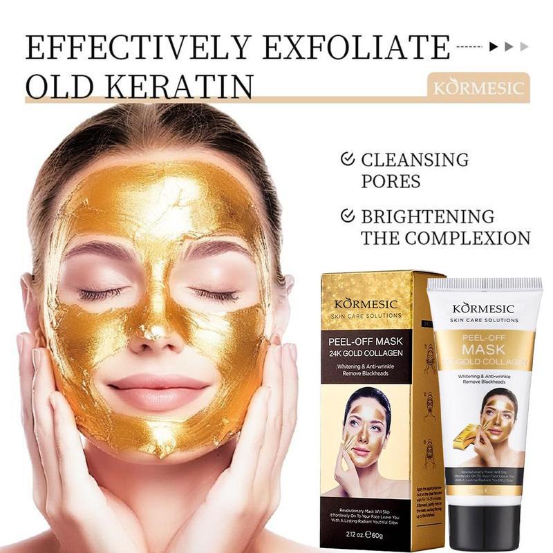 [+5$ Get 2Pcs] Gold Peel-Off Face Mask, for all skin types,Blackhead Remover Face Mask, Anti-Wrinkle Mask