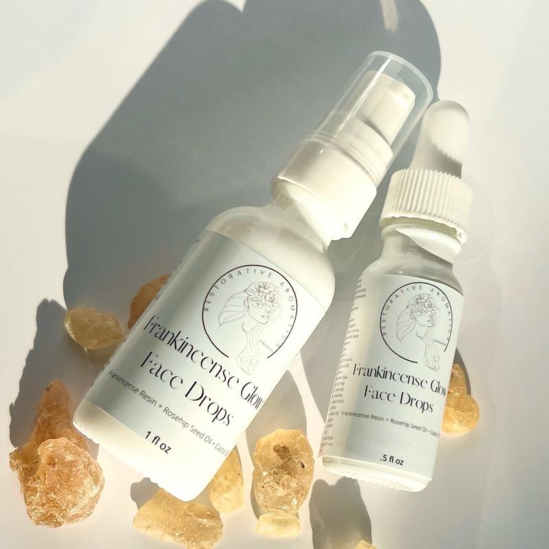 Frankincense Resin Glow Face Drops | Face Oil Serum | Rosehip Seed Oil + Frankincense Resin Infused Oil + Castor Oil | Natural Skincare for a Youthful, Radiant Glow