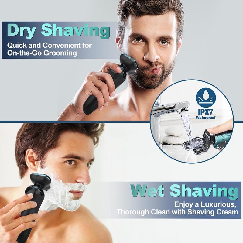 Electric Razor for Men, 2024 Men's Electric Shavers Rotary Replacement  Rechargeable, Electric Shaver for Men Cordless Floating  Replaceable , Portable Travel Razor Idea Men Gift