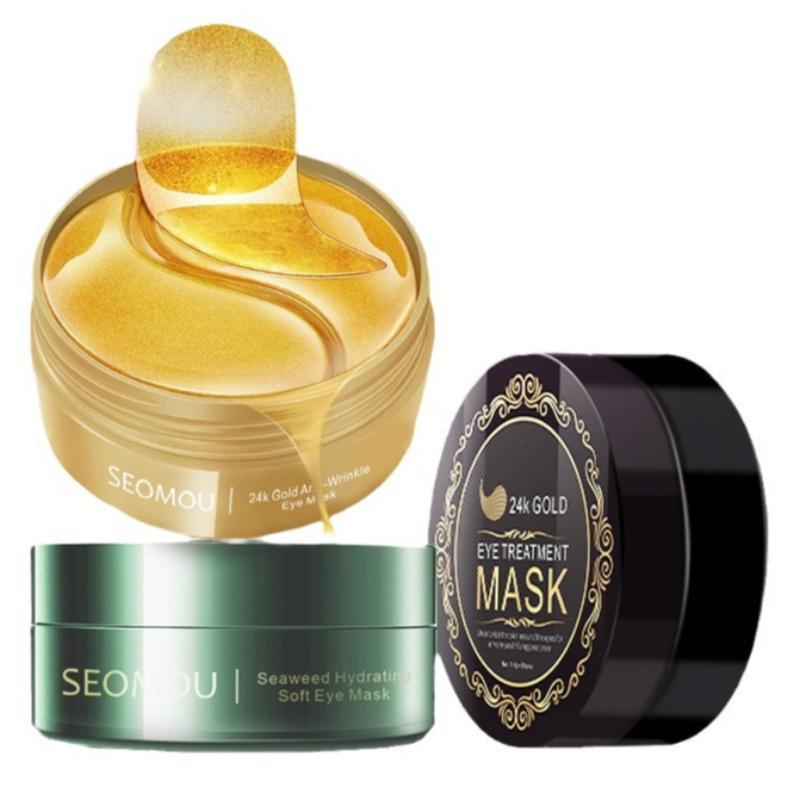 24k Gold Eye Mask, 1 Box Moisturizing & Firming Eye Care Mask, Hydrating Eye Care Product for Women & Men, Suitable for All Skin Types