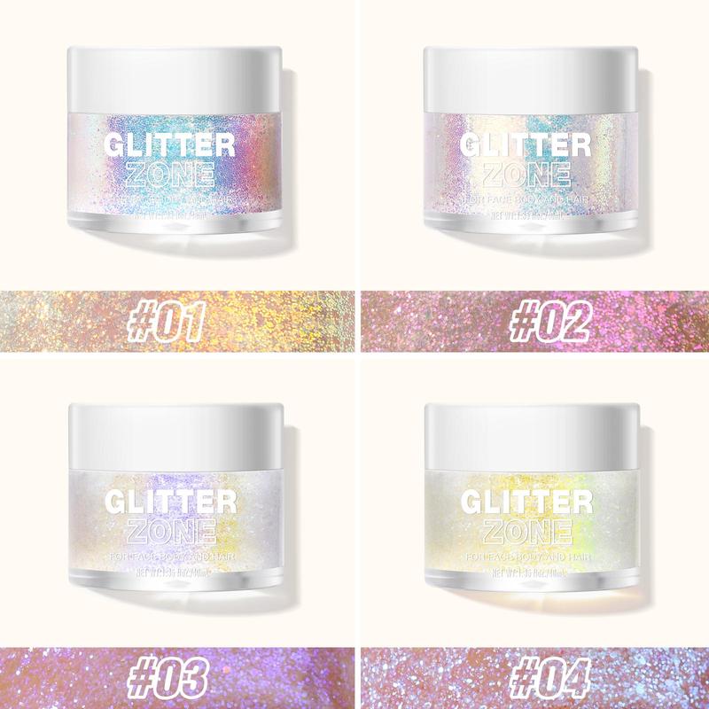 Glitter Gel Liquid Eyeshadow, Multi-purpose Liquid Eyeshadow for Face & Body, Hair Glitter Styling Gel, Cosmetic Product