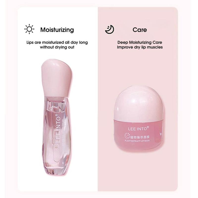 Moisturizing Lip Mask, Hydrating Plant Extract Juicy Lip Care Mask for Day & Night, Lip Care Product, Plumping Lip Oil for Women & Girls