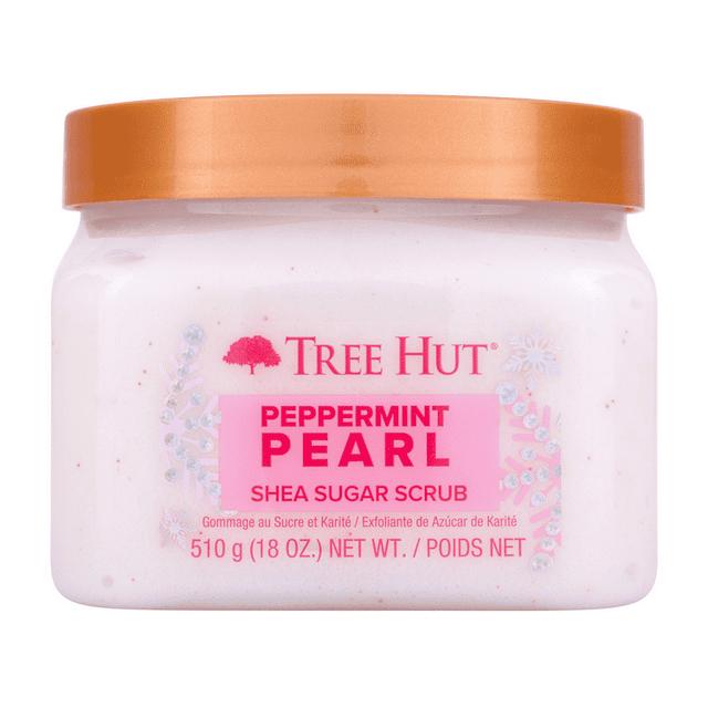 Tree Hut Peppermint Pearl Shea Sugar Exfoliating and Hydrating Body Scrub, 18 oz. - Invigorating Scent of Peppermint