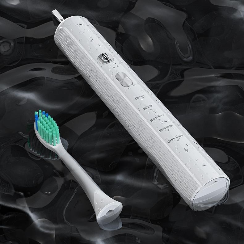 Ultrasonic Rotating Electric Toothbrush with 6 Brush Heads, Electric Vibrating Toothbrush Rechargeable Toothbrushes for Adults Travel