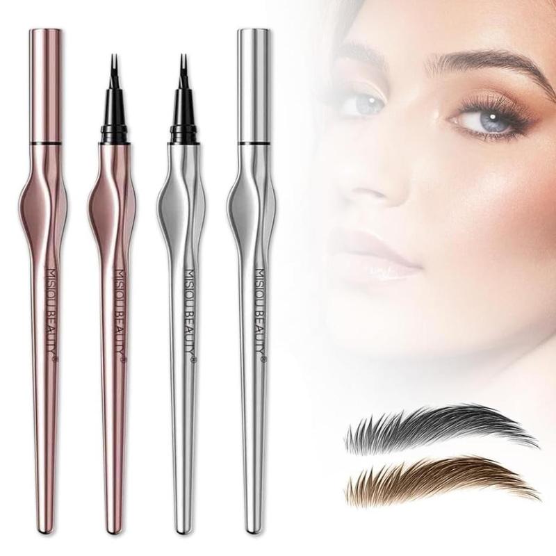 Dual-fork Waterproof Liquid Eyebrow Pen, Smudgeproof Long-lasting Eye Brow Pen for Natural Wild Brow Definition, Multi-use Makeup Pen for Lashes & Hairline, Makeup Products, Christmas Gift