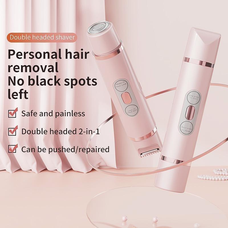 2 in 1 Electric Shaver for Women, 1 Box Rechargeable Electric Shaver & Accessories, Wet and Dry Use Body Trimmer for Home & Travel