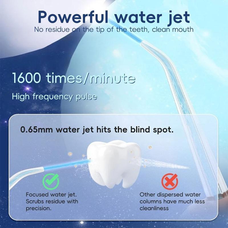 Portable Rechargeable Water Flosser, Christmas Gifts Fall Gifts, 1 Box Waterproof Teeth Cleaner with 4 Jet Tips, Electric Teeth Cleaner, Oral Irrigator for Home & Travel, Winter Gift, Christmas Gift