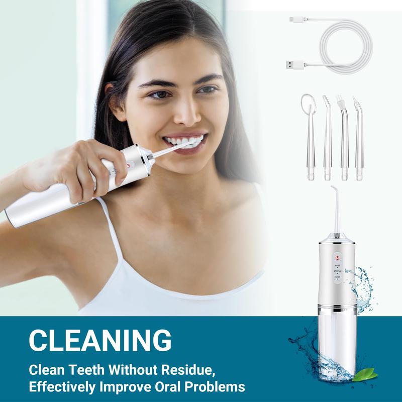 Effortless Gum Cleaning: Cordless Water Flosser with 3 Modes & 4 Tips Christmas present Rechargeable Portable