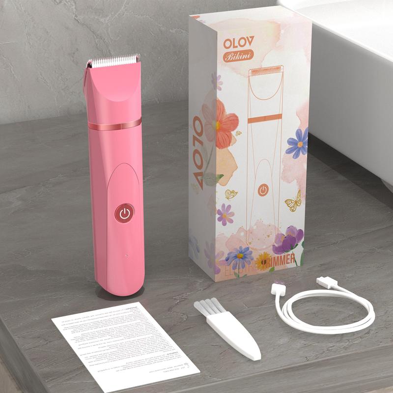 OLOV Women Wet Dry Body Shaver Groomer - Bikini Trimmer ,Replaceable Ceramic Blade Heads,  Waterproof Hygiene Razor,  Fashionable and portabler