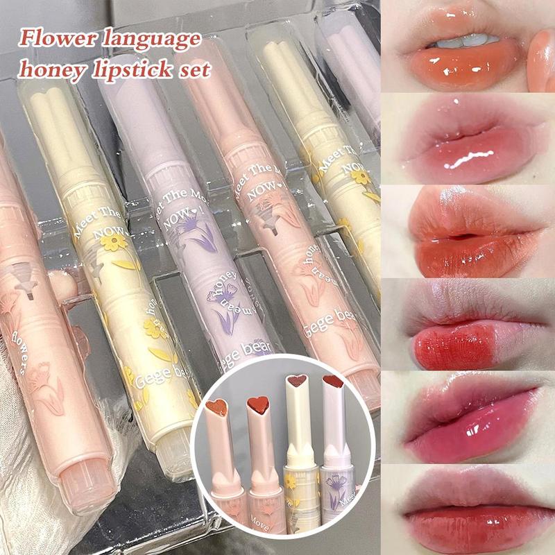 Gege Bear Long-wearing Moisturizing Lipstick for Summer Gift, 6 Counts set Plumping Makeup Lip Gloss, Long-lasting Mirror Lip Gloss for All Occasions Makeup, Daily Lip Gloss, Lip Tint, Skincare Products