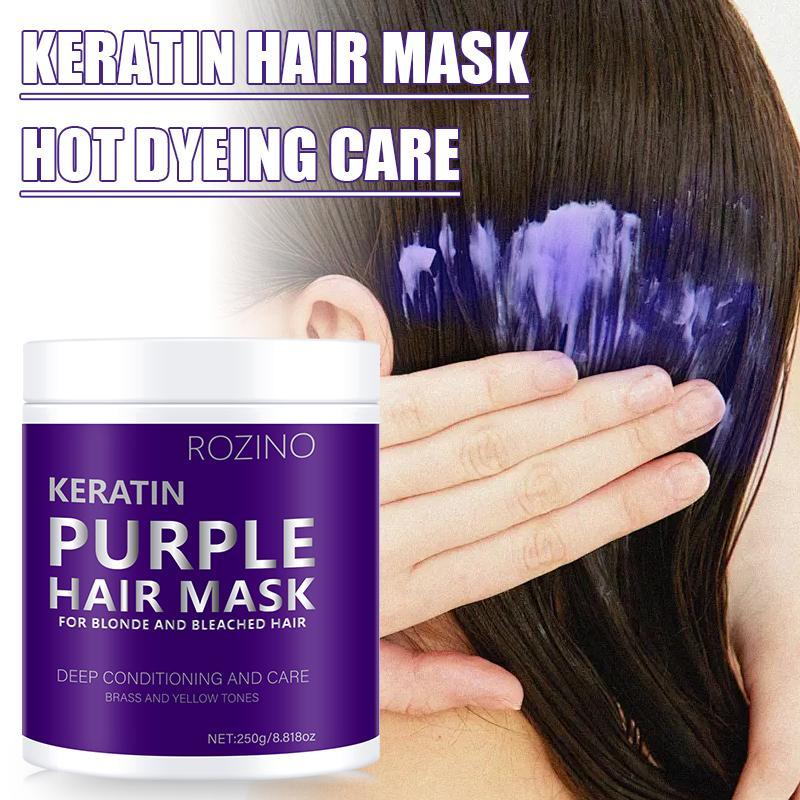 Keratin Purple Hair Mask, Nourishing Deep Conditioning Hair Mask for Blonde & Silver Hair, Hair Care & Styling Product for Women & Men