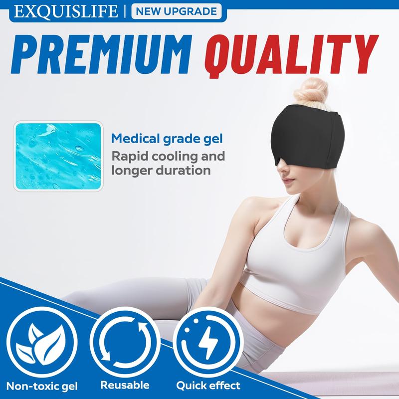 [blackfriday sale]Migraine Headache Relief Cap, Gel lce Head Wrap for Tension and Stress Relief.Suitable for Home breaks, before sleep, office