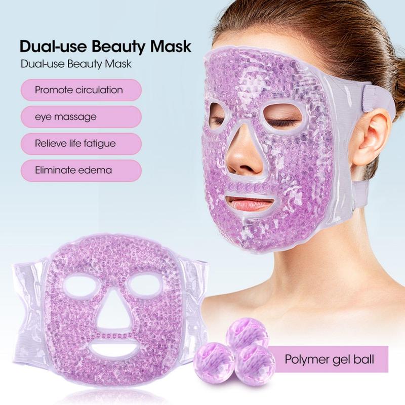 Ice Facial Mask & Eye Mask, 2 Counts set Reusable Face Make & Eye Mask, Cold Compress & Hot Compress Facial Beauty Mask, Beauty Ice Mask