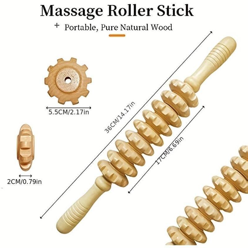 Wooden Massage Roller Stick, 1 Count Manual Muscle Release Roller,  Neck Massager,  Muscle Relaxation Massage Tool for Women & Men Home & Spa