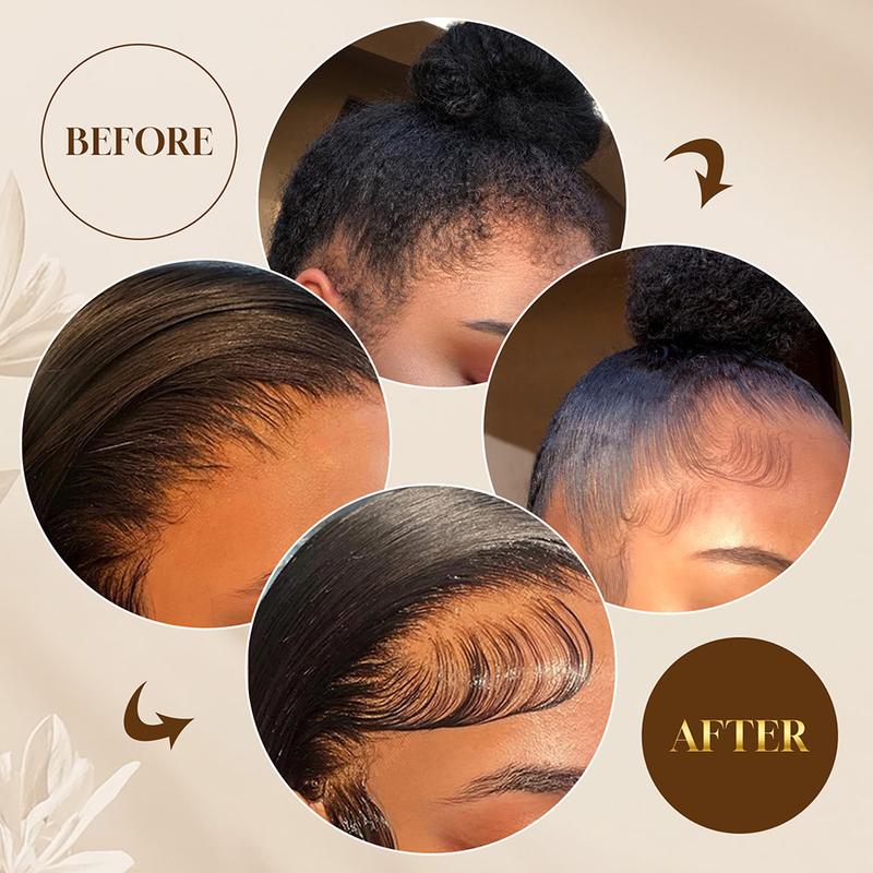 Black Castor Oil Edge Control Strong Hold Non-greasy Edge Smoother, Edges Styling Tamer Long-lasting Edge Control for Natural Hair