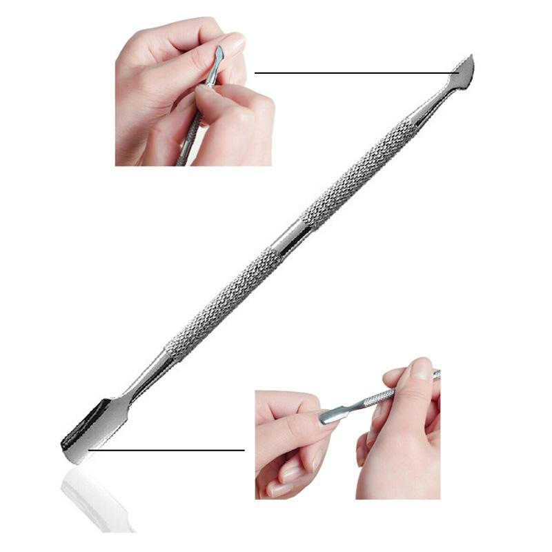 Stainless Steel Dual-ended Nail Cuticle Pusher, 4pcs set Multifunctional Cuticle Trimmer, Manicure Nail Art Tool for Home & Salon Use