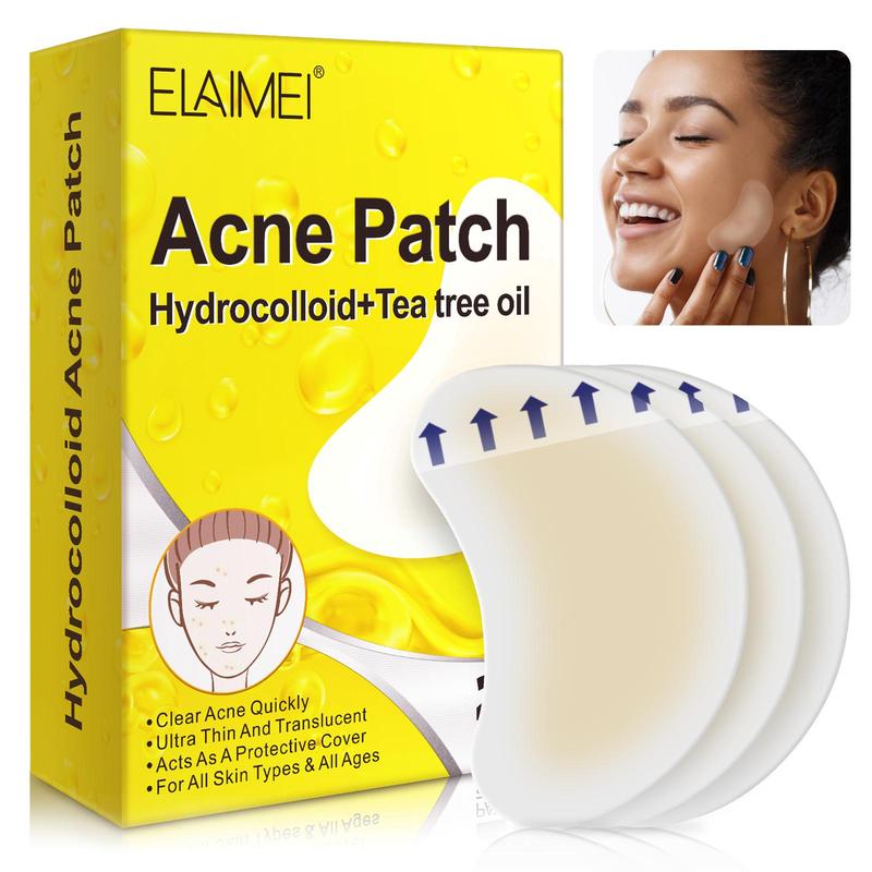 Tea Tree Oil  Crescent-shaped Acne Patch, 20pcs box Hydrocolloid Acne Cover Patch, Skin-friendly and Breathable Acne Patches for Covering Zits