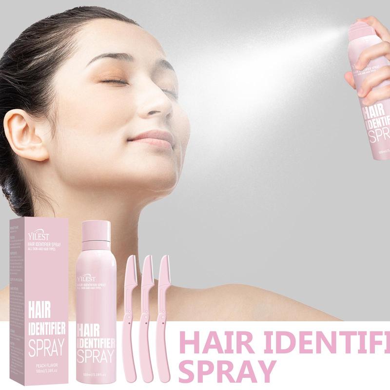 Hair Identifier Spray with Blade, 1 Set Scented Hair Care Spray & Makeup Tools, Professional Heatless Styling Tools for Women, Body Care Products