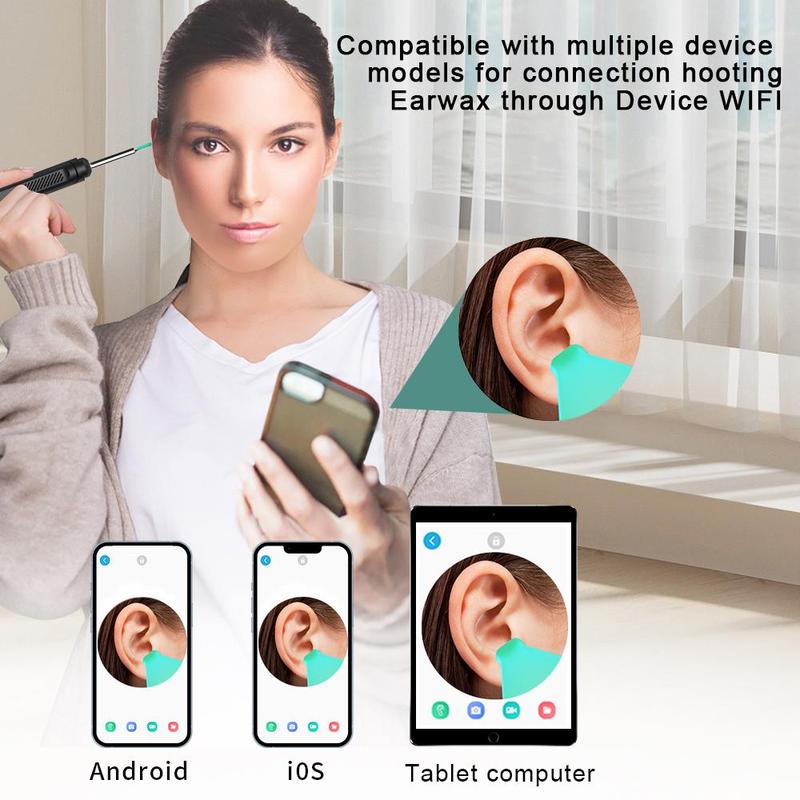 Wireless Visual Ear Cleaning Tool for Christmas Gift, 1 Set Ear Wax Removal Tool with Camera & LED Light, Multifunctional Ear Cleaning Kit Suitable for iPhone & Android