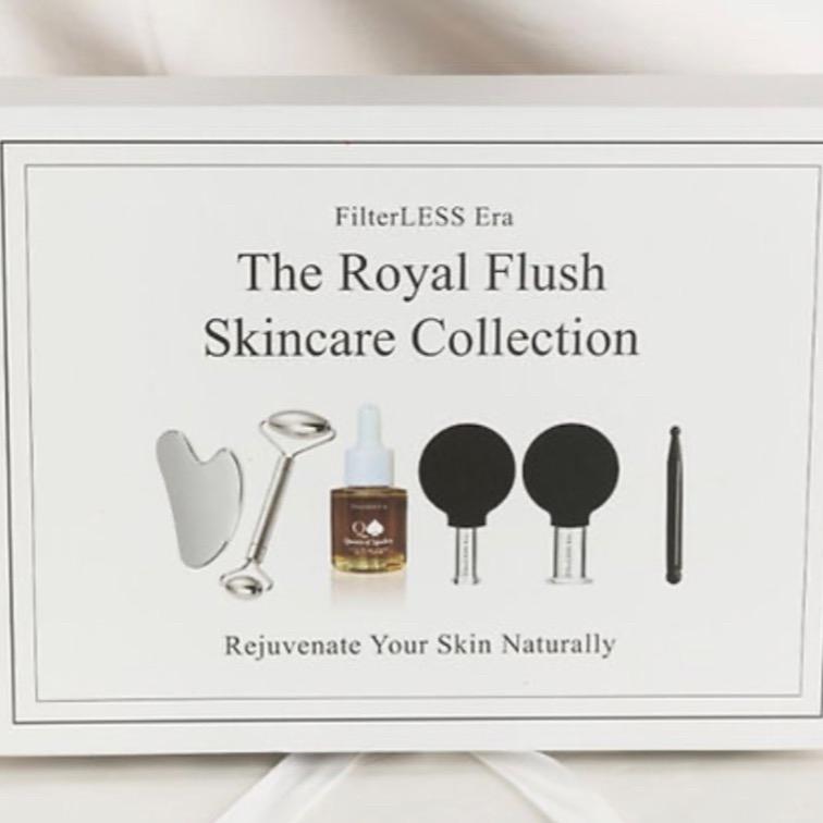 Filterless Era 6 piece at home facial kit with gua sha, facial cupping and premium facial oil