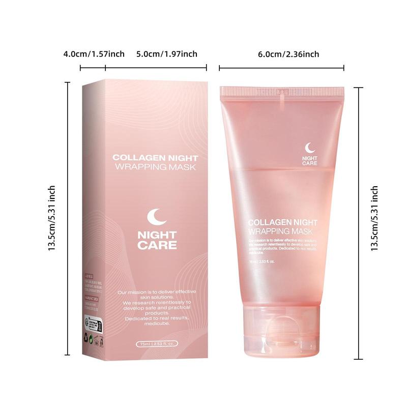 Collagen Overnight Wrapping Peel Off Facial Mask, 1 Count 2 Counts Moisturizing Facial Mask, Hydrating Face Mask, Skin Care Product for Women & Men