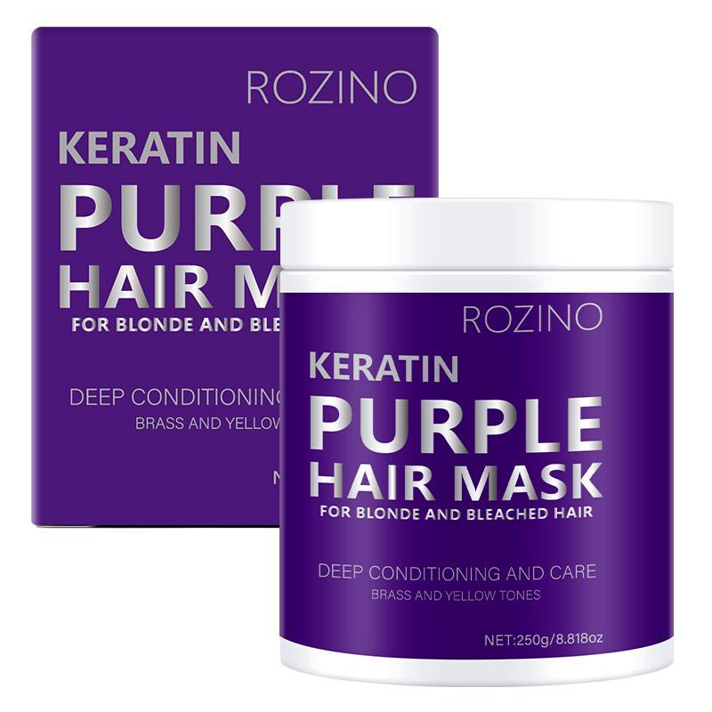 Keratin Purple Hair Mask, Nourishing Deep Conditioning Hair Mask for Blonde & Silver Hair, Hair Care & Styling Product for Women & Men