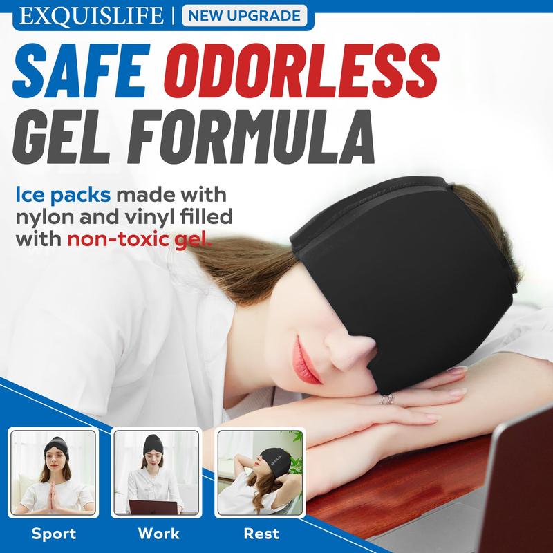 [blackfriday sale]Migraine Headache Relief Cap, Gel lce Head Wrap for Tension and Stress Relief.Suitable for Home breaks, before sleep, office