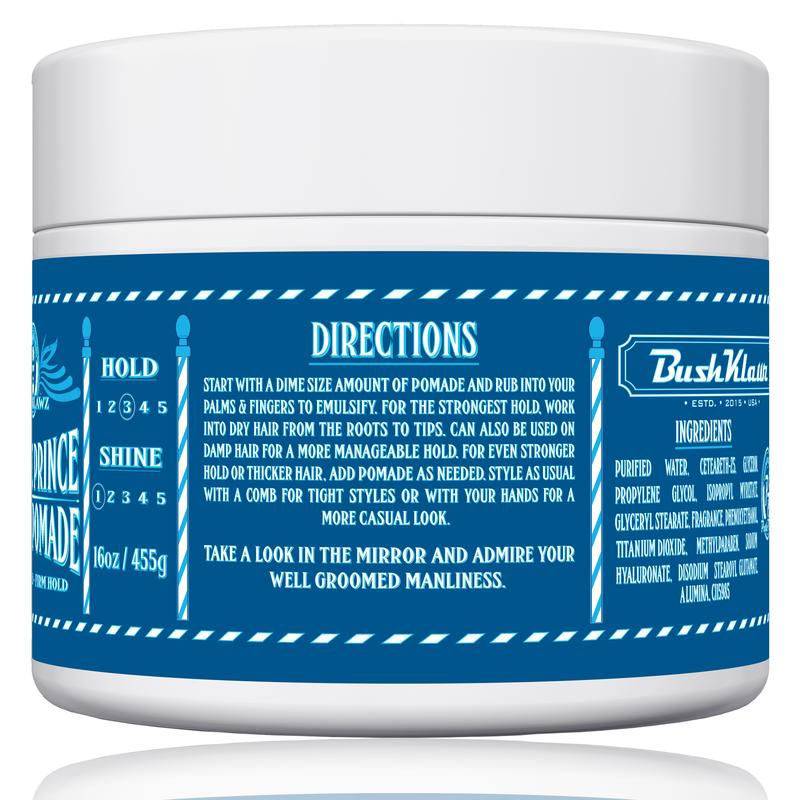 BushKlawz Pacific Prince Matte Pomade Water Based Firm Hold Easy Wash No Build Up for Tight and Loose Hair Styles Men's Hair Smells Great Cream Hair Care Scent Fragrance Wax Comfort Scented Aroma dapper dan Men's Medium Hold Styling Cream