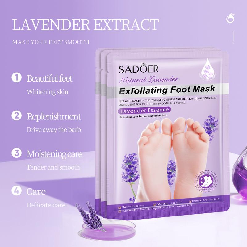 Foot Peel Mask 10 Pack, Exfoliator Peel Off Calluses Dead Skin Callus Remover, Baby Soft Smooth Touch Feet-Men Women (Lavender)